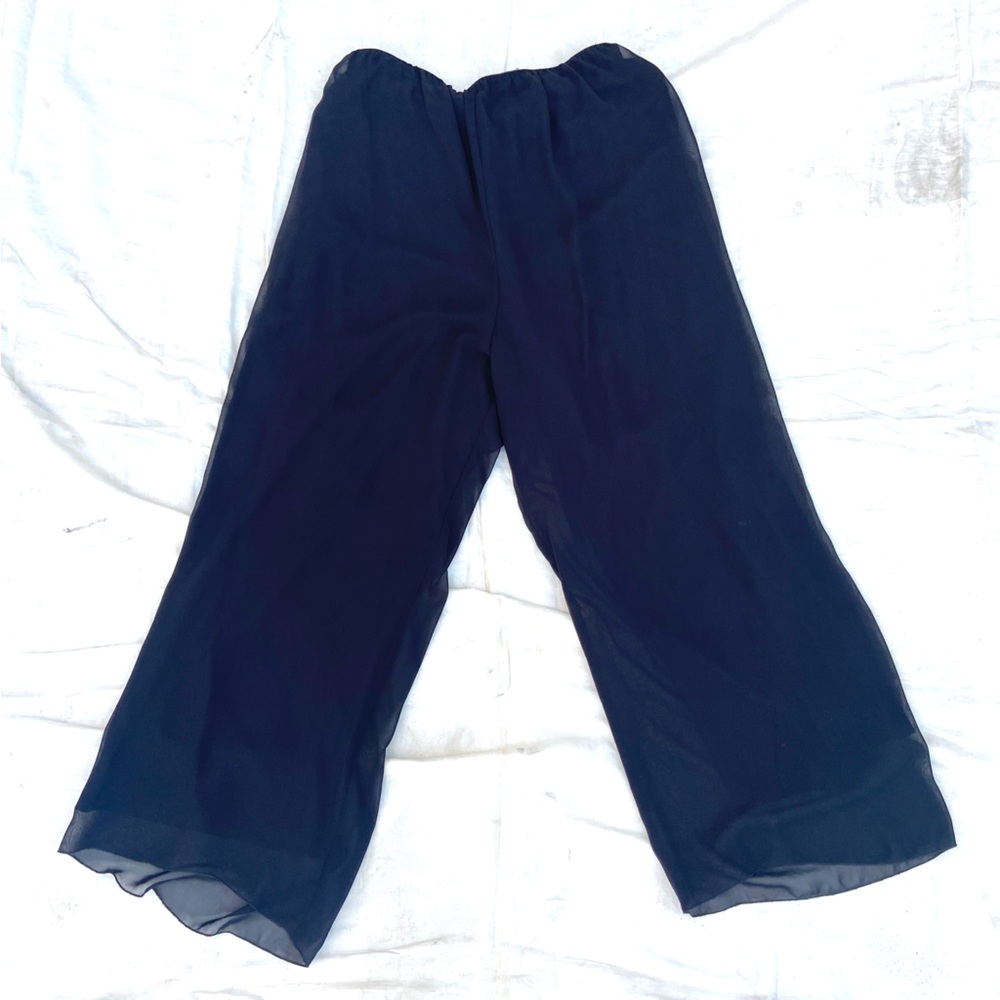 Vintage | Pants & Jumpsuits | Vintage Alex Evenings Black Fully Lined Sheer  Culottes Wide Leg Dress Pants | Poshmark
